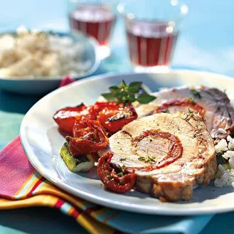 Roti de porc farci aux tomates
